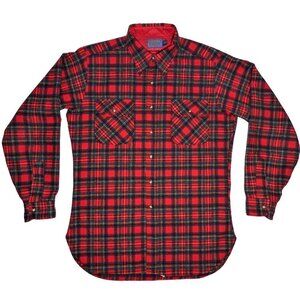 Pendleton Prince Charles 1950's Vintage Tartan Wool Button Down plaid Shirt